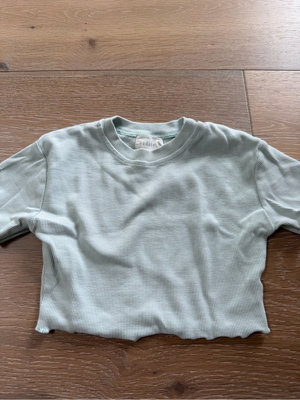 Kids Ribbed Sage Green short sleeve top